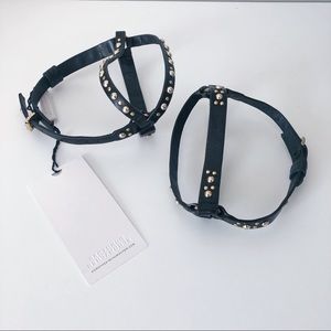 Dorothee Schumacher Black Gold Leather Studded Ankle Accessories